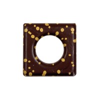 Čokoládový plát zlaté bodky 4cm 12ks