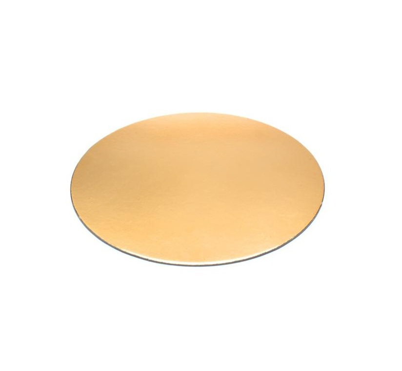Tortová podložka okrúhla zlatá 10cm